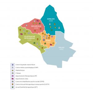 carte aveyron structures sanitaires